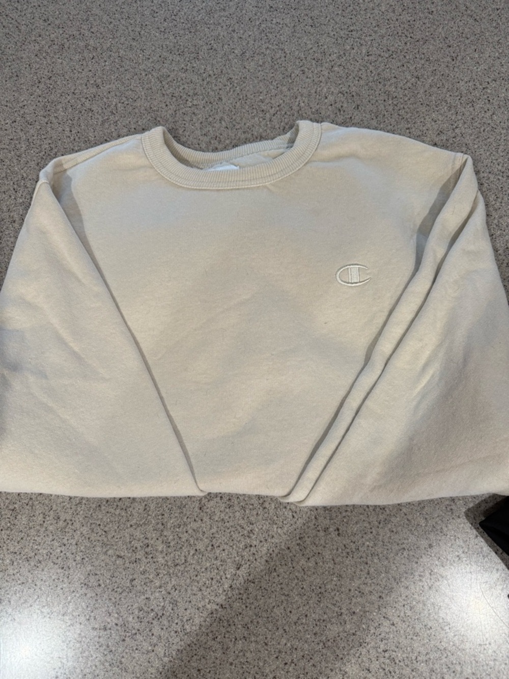 Champion Crewneck Sweatshirt in Light Cream